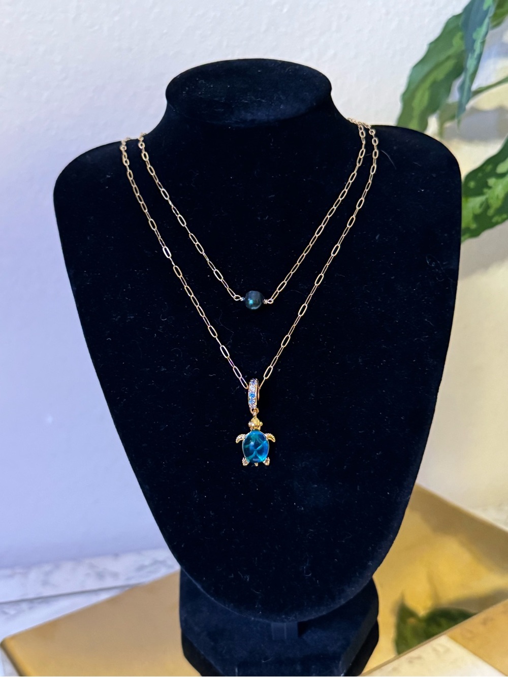 18K Gold Filled Turtle Pendant, with Real Saltwater Pearl- ‼️HANDMADE‼️ - Picture 5 of 9